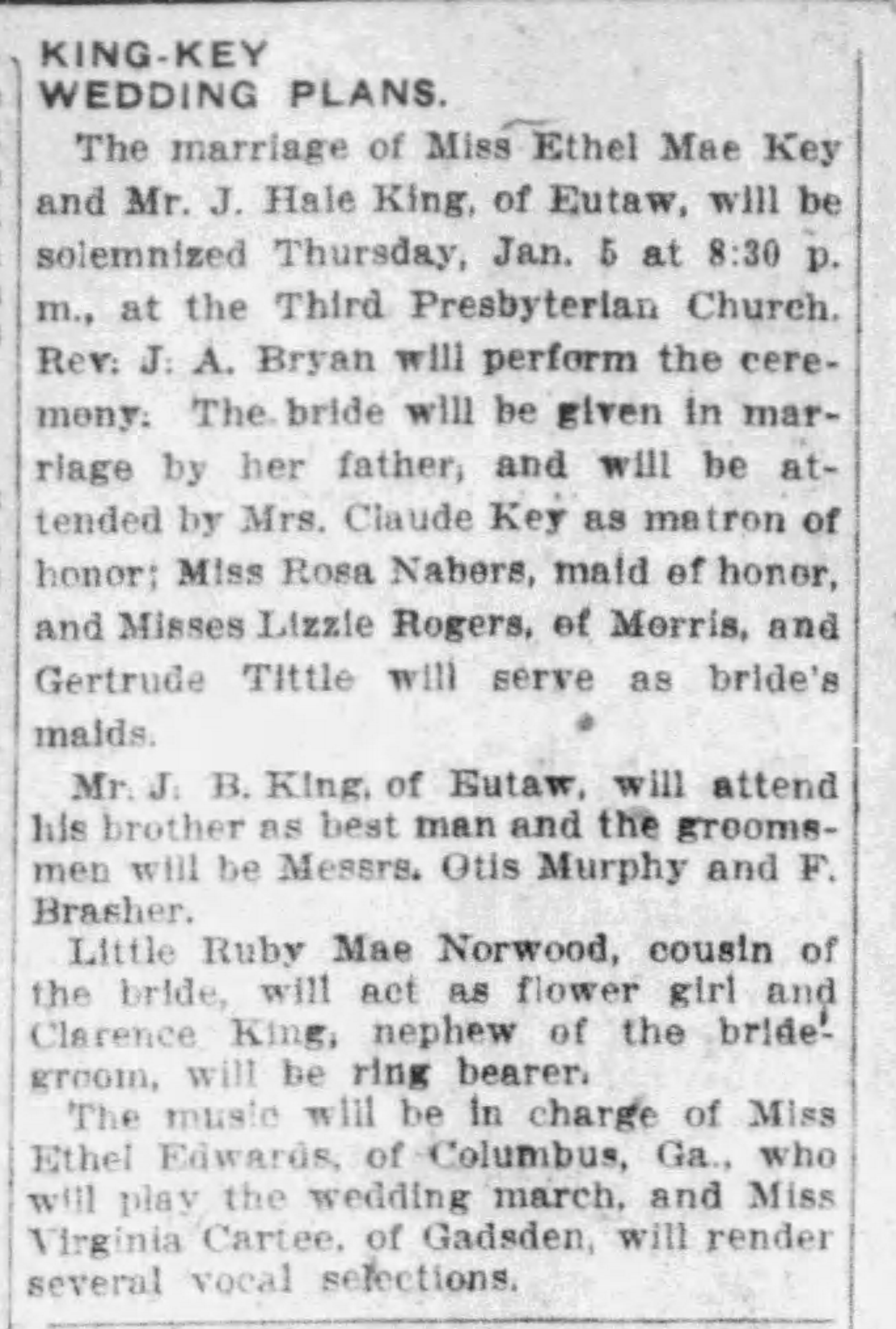 Ethel Mae Key-J. Hale King